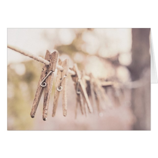 Clothespins op een Lijn (Voorkant Horizontaal)