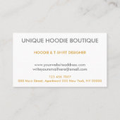 Clothing Apparel Sweatshirt Custom Hoodies Visitekaartje (Achterkant)