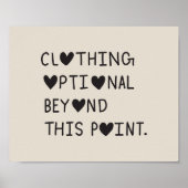 Clothing Optional Beyond This Point Poster (Voorkant)