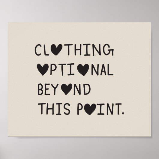 Clothing Optional Beyond This Point Poster (Voorkant)
