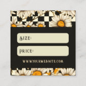 Clothing Tags Small Business Retro Groovy Daisy Contactkaartje (Achterkant)