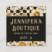 Clothing Tags Small Business Retro Groovy Daisy Contactkaartje (Voorkant)
