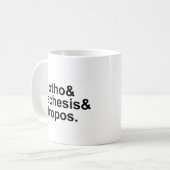 Clotho Lachesis Atropos | 3 Fates of Greek Myth Koffiemok (Voorkant links)