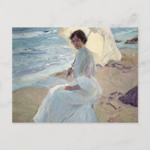 Clotilde op het strand - Joaquín Sorolla Briefkaart