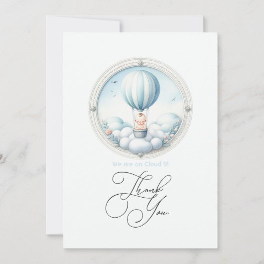 Cloud 9-Baby shower Bedankkaart (Voorkant)