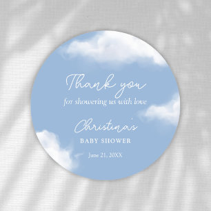 Cloud 9 Baby shower Dank je Ronde Sticker