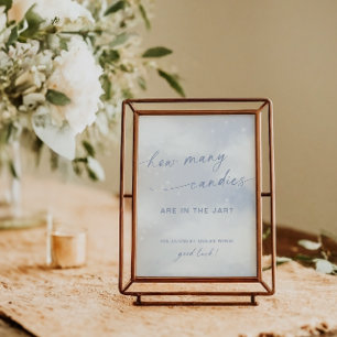 Cloud 9 Baby shower hoeveel Snoepjes spel Poster