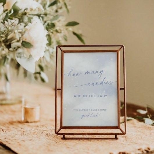 Cloud 9 Baby shower hoeveel Snoepjes spel Poster