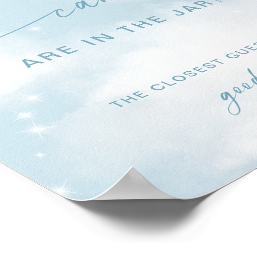 Cloud 9 Baby shower hoeveel Snoepjes spel Poster (Hoek)