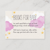 Cloud 9 Baby Shower Roze Boek Verzoek Visitekaartje (Voorkant)