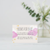 Cloud 9 Baby Shower Roze Boek Verzoek Visitekaartje (Staand voorkant)