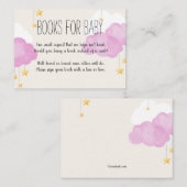 Cloud 9 Baby Shower Roze Boek Verzoek Visitekaartje (Voorkant / Achterkant)