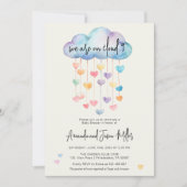 Cloud 9 Baby shower schattige harten Save The Date (Voorkant)