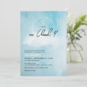 Cloud 9 Baby shower Theme Minimalist Modern Kaart (Staand voorkant)