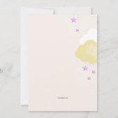 Cloud 9 Baby shower Uitnodiging in goud (Achterkant)