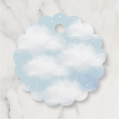 Cloud 9 Baby shower Vibrant Blue Bedankt Bedankjes Labels (Achterkant)