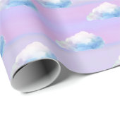 Cloud 9 Bewolkte Paarse en Blauwe Cadeaupapier (Rol Hoek)