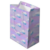 Cloud 9 Bewolkte Paarse en Blauwe Medium Cadeauzakje (Achterkant Gekanteld)