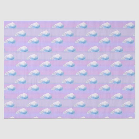 Cloud 9 Bewolkte Paarse en Blauwe Tissuepapier (Voorkant)