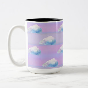 Cloud 9 Bewolkte Paarse en Blauwe Tweekleurige Koffiemok