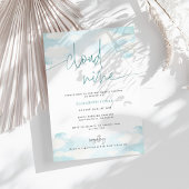 Cloud 9 Blauw en Wit Bruidsdouche Uitnodiging