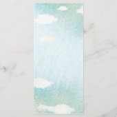 Cloud 9 blauw en wit dromerig Vrijgezellenfeest Menu (Achterkant)