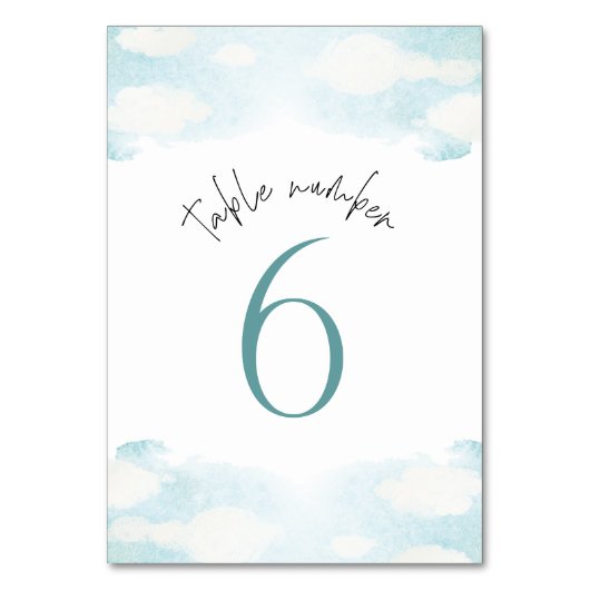 Cloud 9 Blauw en Wit Vrijgezellenfeest 6 Kaart (Voorkant)