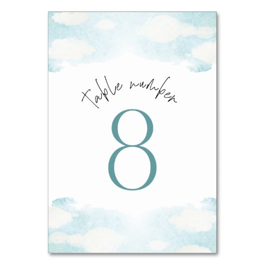Cloud 9 Blauw en Wit Vrijgezellenfeest 8 Kaart (Achterkant)