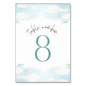 Cloud 9 Blauw en Wit Vrijgezellenfeest 8 Kaart (Voorkant)
