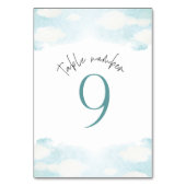 Cloud 9 Blauw en Wit Vrijgezellenfeest 9 Kaart (Voorkant)