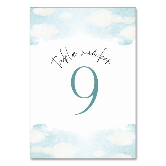 Cloud 9 Blauw en Wit Vrijgezellenfeest 9 Kaart (Voorkant)