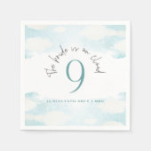 Cloud 9 Blauw en Witte Bruidsmeisjesfeest dromerig Servet (Voorkant)