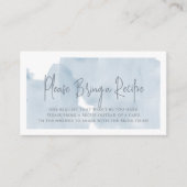 Cloud 9 Blauwe Lucht Bruiloft Feest Recept Verzoek Informatiekaartje (Voorkant)