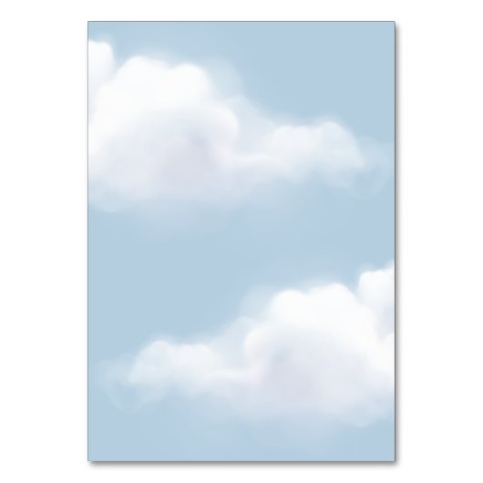 Cloud 9 Blue Baby Boy Douche Tafelnummer Kaart (Achterkant)