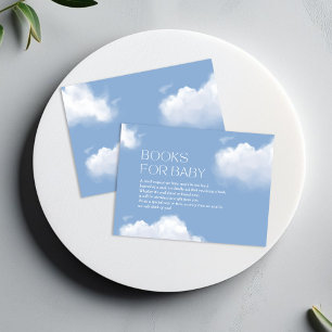 Cloud 9 Blue Baby Boy Shower Boeken voor Baby Informatiekaartje