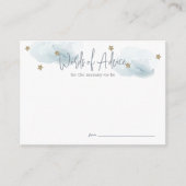 Cloud 9 Blue Baby shower Advies Informatiekaartje (Voorkant)
