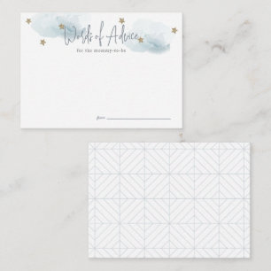 Cloud 9 Blue Baby shower Advies Informatiekaartje