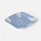 Cloud 9 Blue Baby shower gepersonaliseerd Papieren Bordje (Gebogen)
