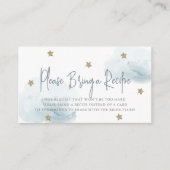 Cloud 9 Blue Clouds Bridal Shower Recipe Request Informatiekaartje (Voorkant)