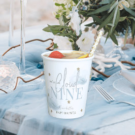 Cloud 9 Blue Clouds & Gold Stars Boy Baby shower Papieren Bekers