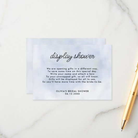 Cloud 9 Blue Display Vrijgezellenfeest Behuizing K Informatiekaartje (Voorkant / Achterkant in situ)