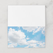Cloud 9 Blue Huwelijkskaart Plaatskaartje (Buitenkant ongevouwen)
