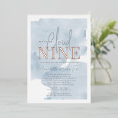 Cloud 9 Blue Sky Boy Baby shower per Mail Folie Uitnodiging (Staand Voorkant)