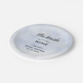 Cloud 9 Blue Sky Elegant Classy Vrijgezellenfeest Papieren Bordje (Gekanteld)