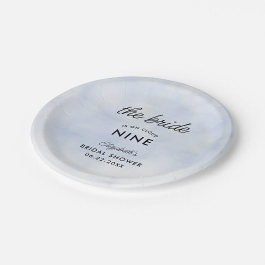 Cloud 9 Blue Sky Elegant Classy Vrijgezellenfeest Papieren Bordje (Gekanteld)