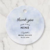 Cloud 9 Blue Sky Elegant Eenvoudig Vrijgezellenfee Bedankjes Labels (Voorkant)