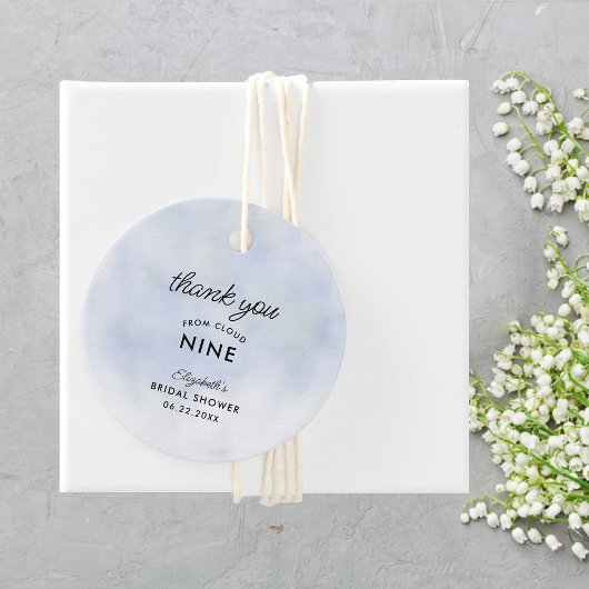 Cloud 9 Blue Sky Elegant Eenvoudig Vrijgezellenfee Bedankjes Labels