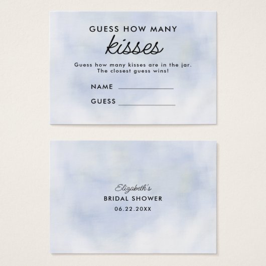 Cloud 9 Blue Sky Raad hoeveel kussen spel Visitekaartje (Voorkant /achterkant)