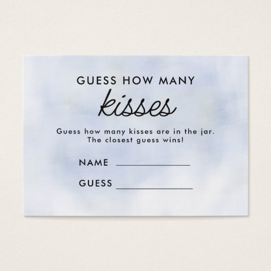 Cloud 9 Blue Sky Raad hoeveel kussen spel Visitekaartje (Voorkant)