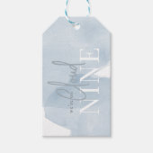 Cloud 9 Blue Sky Waterverf Boy Baby shower Cadeaulabel (Voorkant)